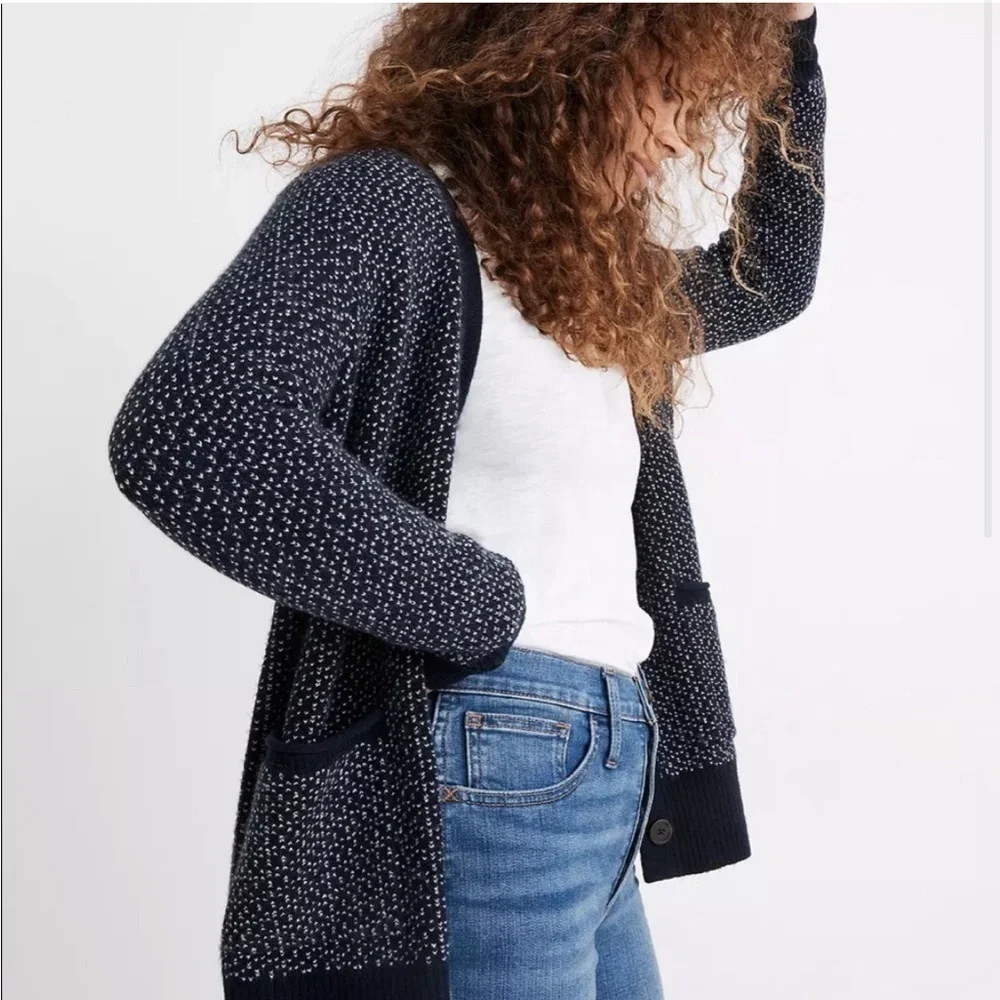 Madwell Bird's Eye Maysfield Cardigan Sweater in Coziest Yarn